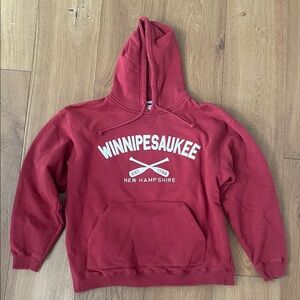 Brick Color/Dark Red Large Blackwater Bay Heavyweight Winnipesaukee Hoodie
